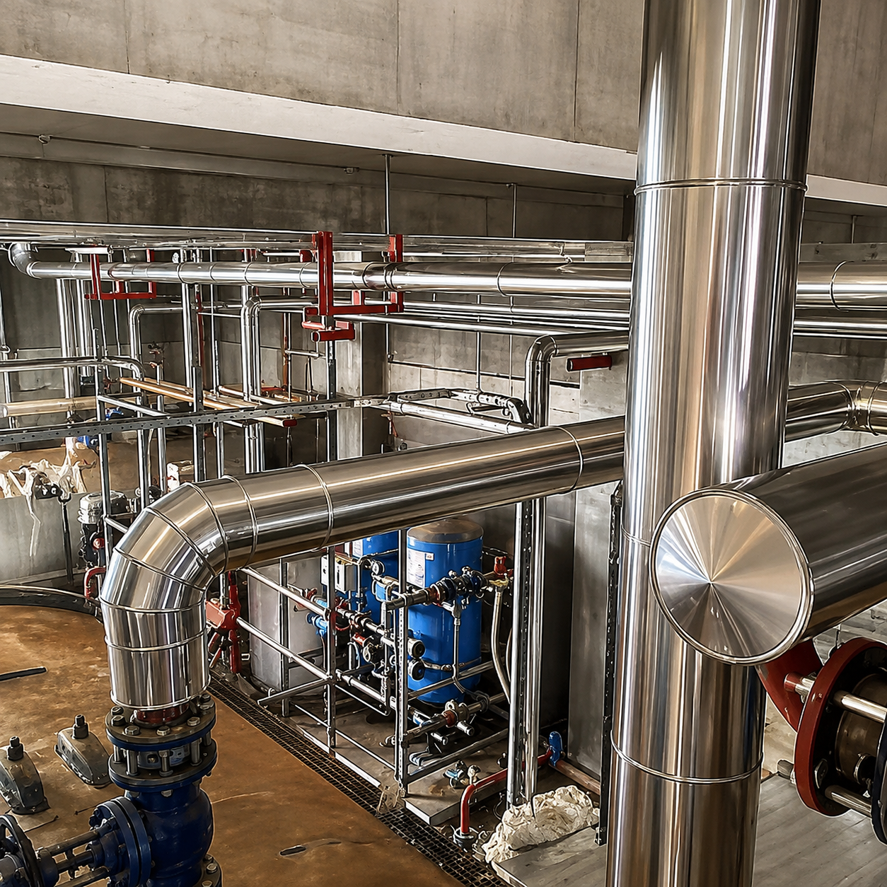 Air Duct & Chilled Water Pipes Installation