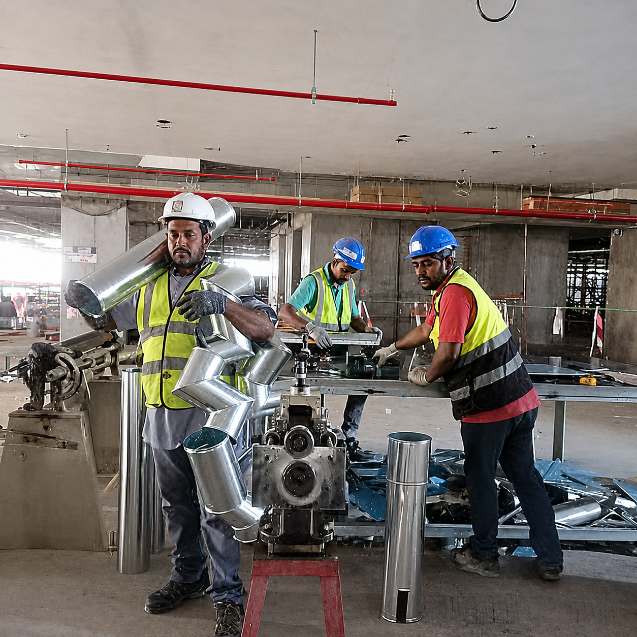 Air Duct & Chilled Water Pipes Installation