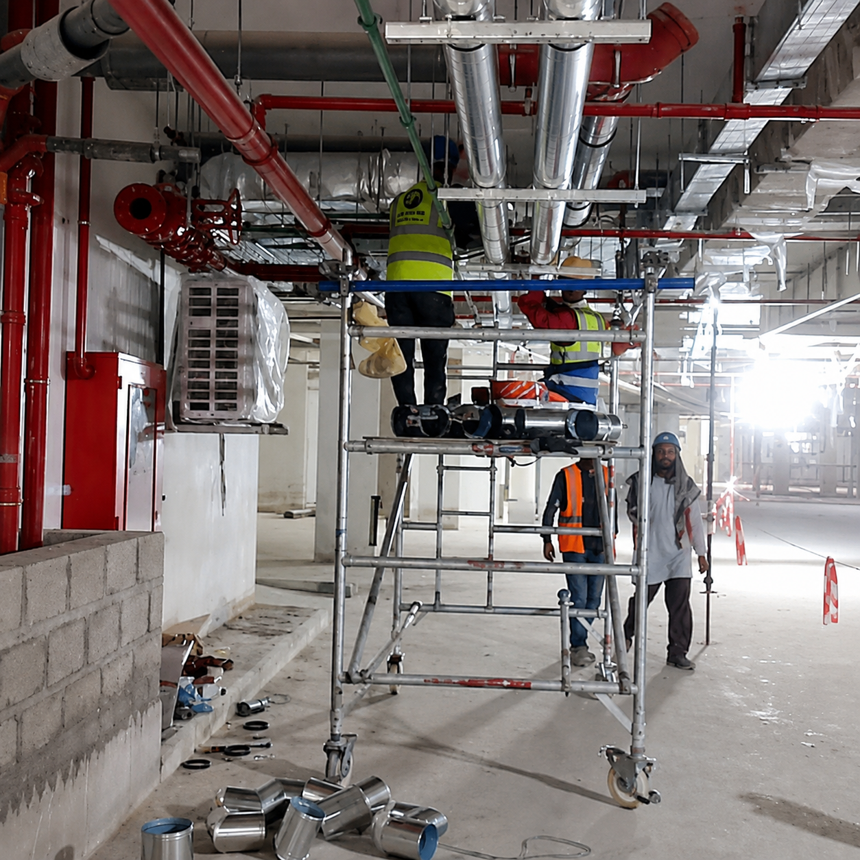 Air Duct & Chilled Water Pipes Installation