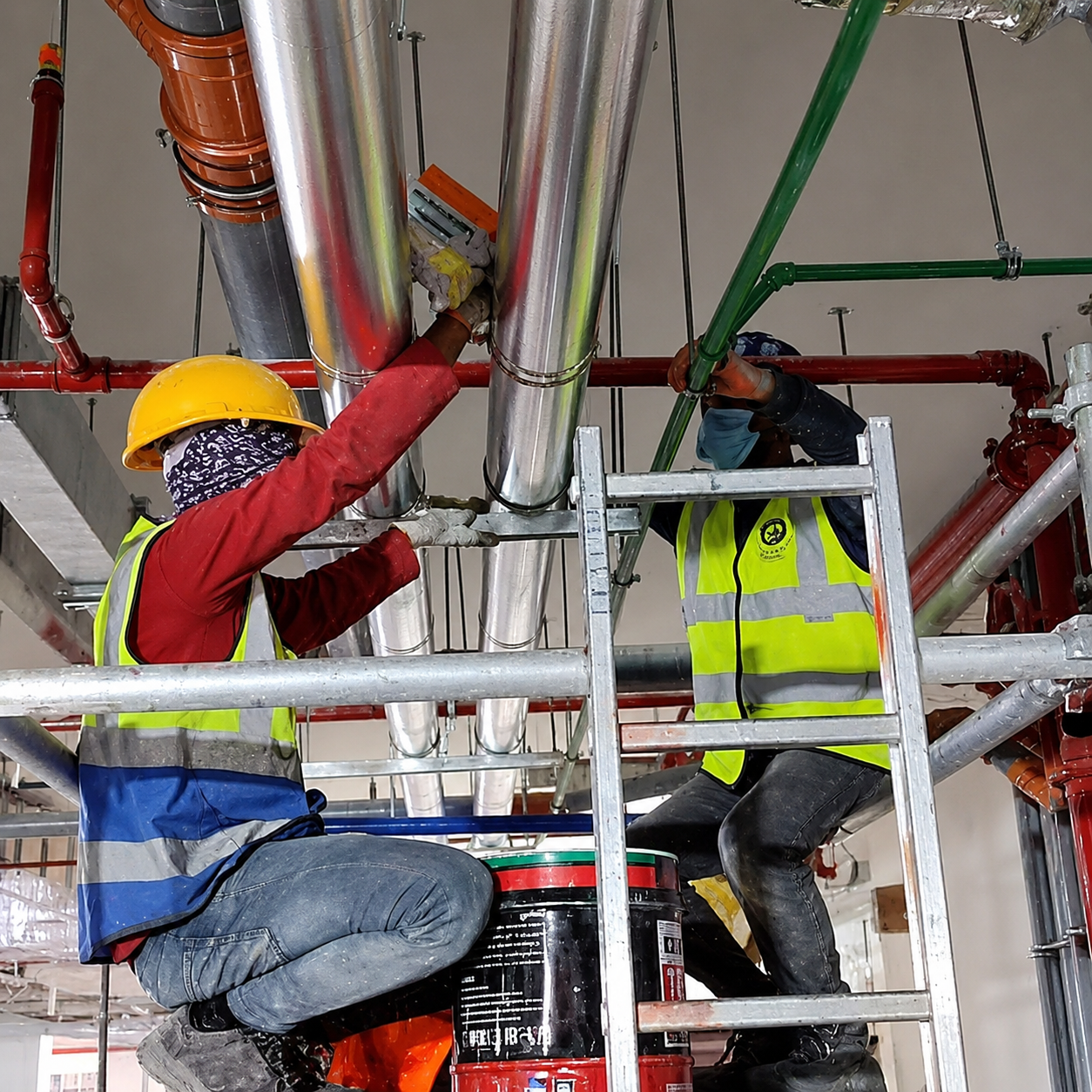 Air Duct & Chilled Water Pipes Installation